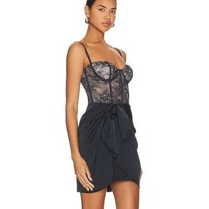 Katie May Black Lace Bustier Dress
